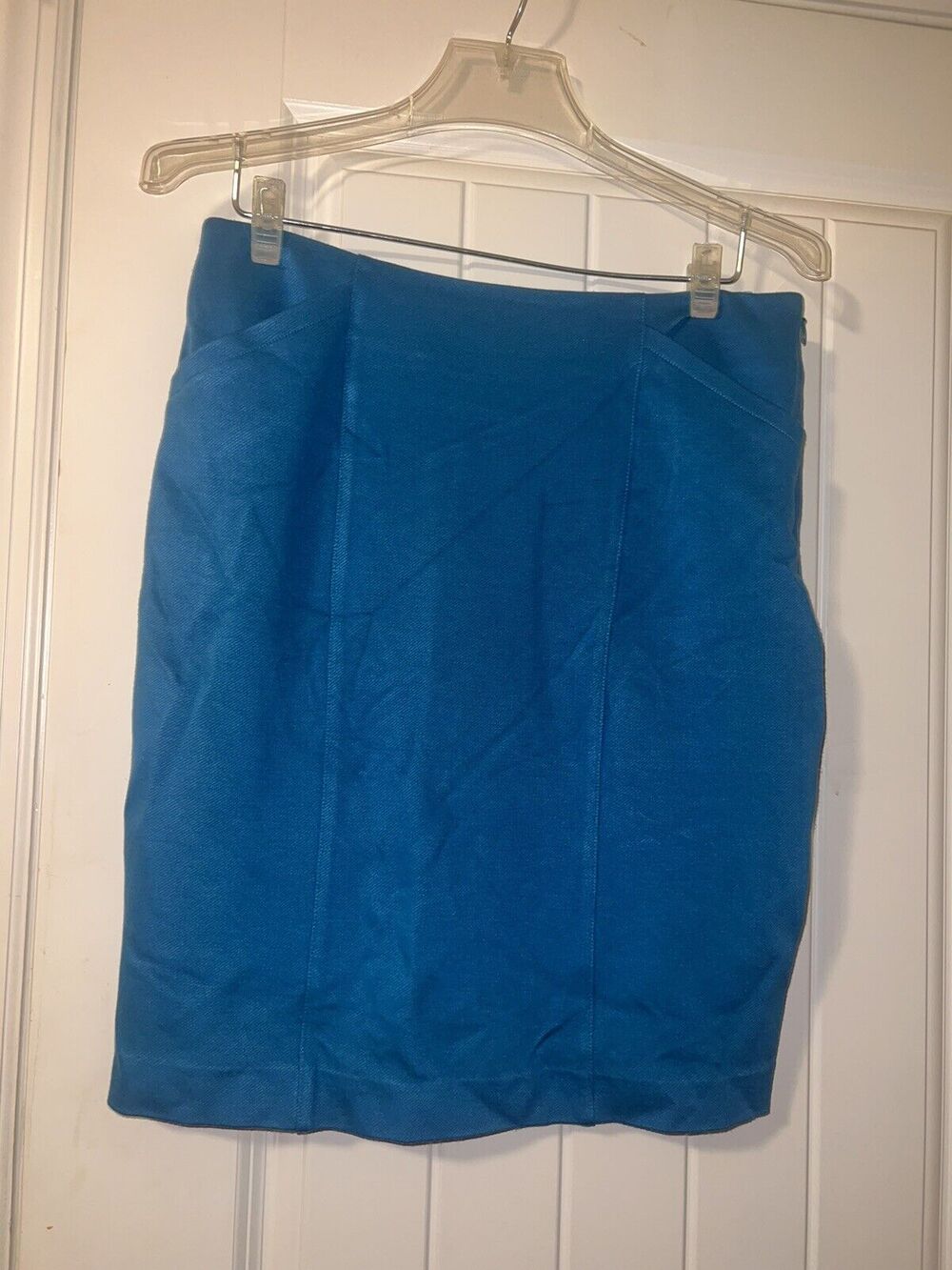 CAbi #3220 Sigourney Pencil Skirt Teal Turquoise Size 4 Career Knit Stretch